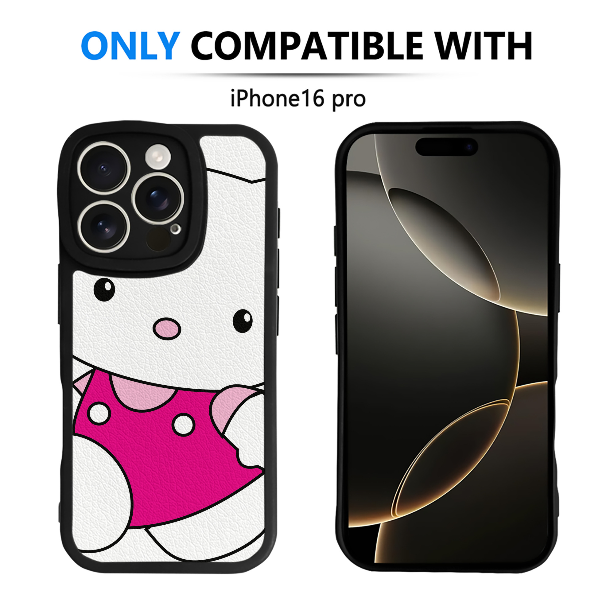 （画像用） Hello Kitty ハローキティ 【iPhone 16シリーズ対応】シリコンスマホケース（レザー調） 材質：シリコン